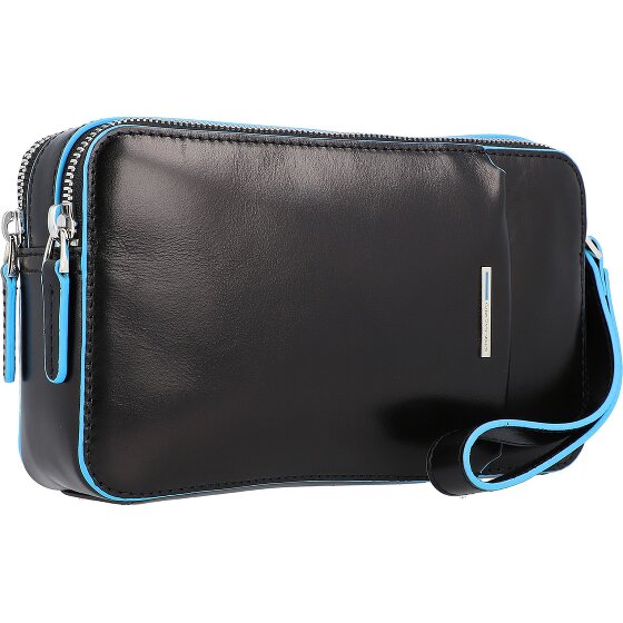 Piquadro Blauw Vierkant Leren Polstasje 21 cm