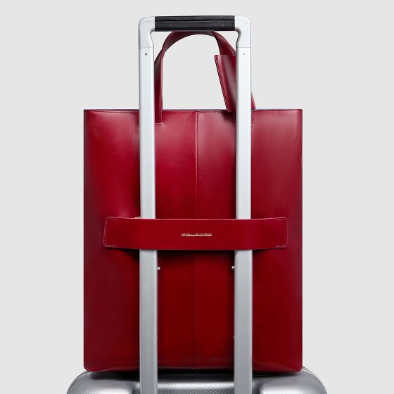 Piquadro Blue Square Schoudertas RFID-bescherming Leer 30 cm Laptop compartiment