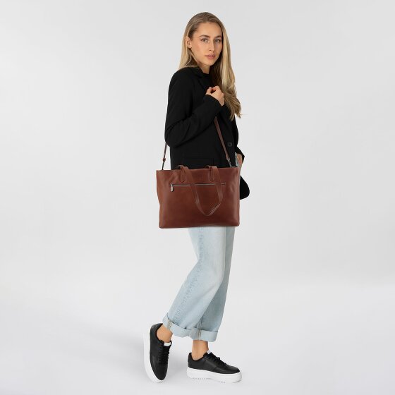 Plevier Power Shopper Tas Leer 43.5 cm Laptop compartiment