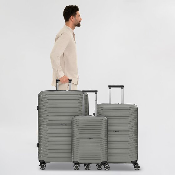 Stratic Shine 4 wielen Kofferset 3-delig met uitbreidingsplooi