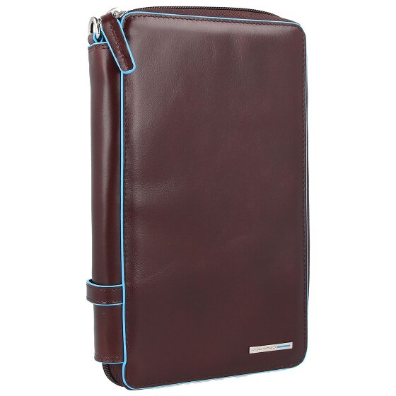 Piquadro Blauw vierkant reisetui leer 14 cm