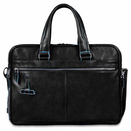 Piquadro Blauwe vierkante aktetas Leer 41 cm Laptopvak