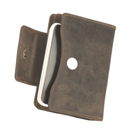Greenland Nature Steen portemonnee leer 10 cm mobiele telefoon compartiment