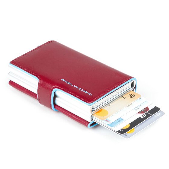 Piquadro Blauw Vierkant Creditcardetui RFID Leer 7 cm
