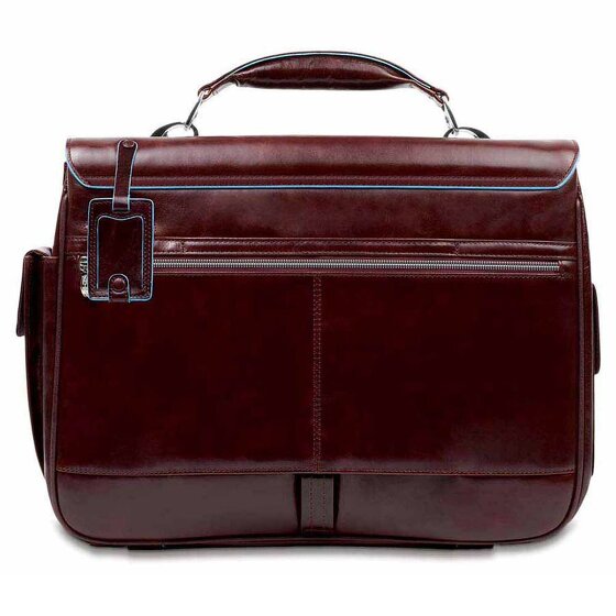 Piquadro Blauwe vierkante aktetas Leer 43 cm Laptopcompartiment
