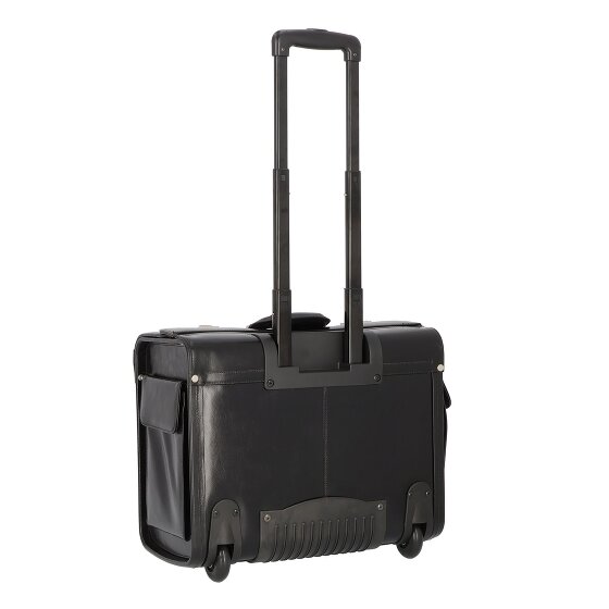 Dermata 2 wielen Pilotentrolley Leder 39 cm Laptopvak
