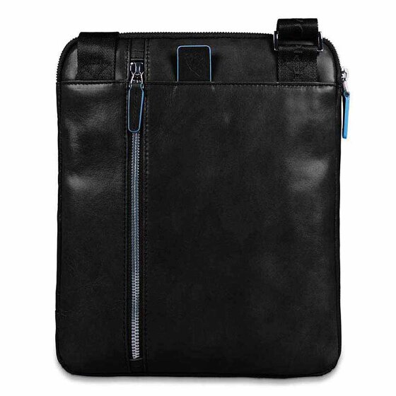 Piquadro Blauwe vierkante schoudertas leer 21 cm