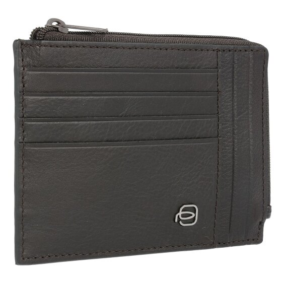 Piquadro Zwart Vierkant Creditcardetui RFID Leer 12,5 cm