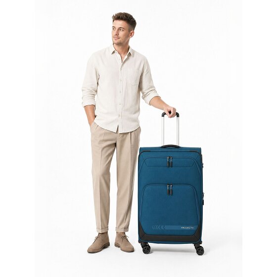 Travelite Kick Off 4 wielen Trolley L 78 cm met uitbreidingsplooi