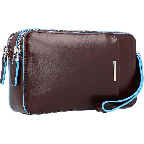 Piquadro Blauw Vierkant Leren Polstasje 21 cm