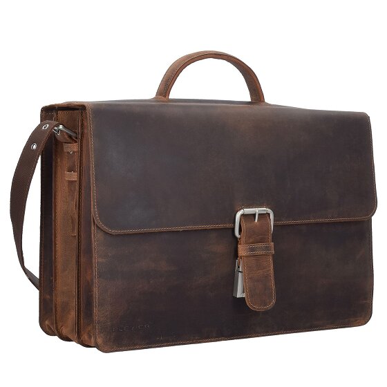 Plevier Retro Zeppelin Koffer Leer 43.5 cm Laptop compartiment