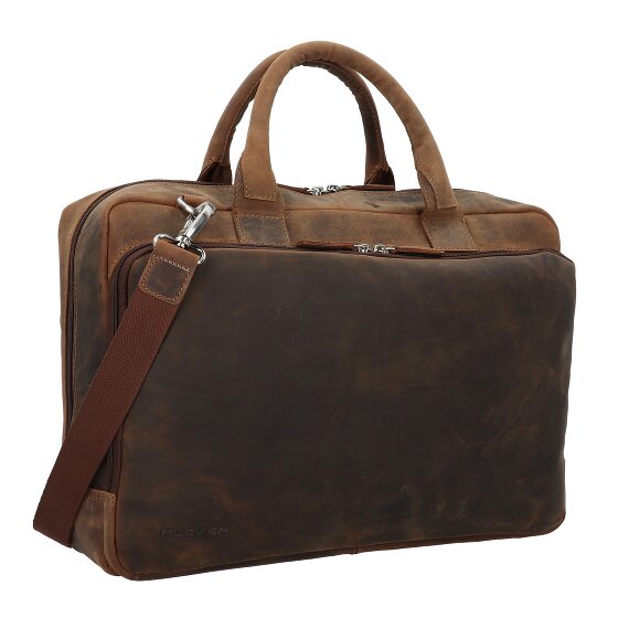 Plevier Retro Colmar Koffer Leer 40 cm Laptop compartiment