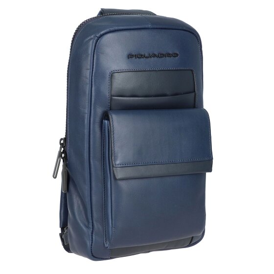 Piquadro Schoudertas Leer 20 cm