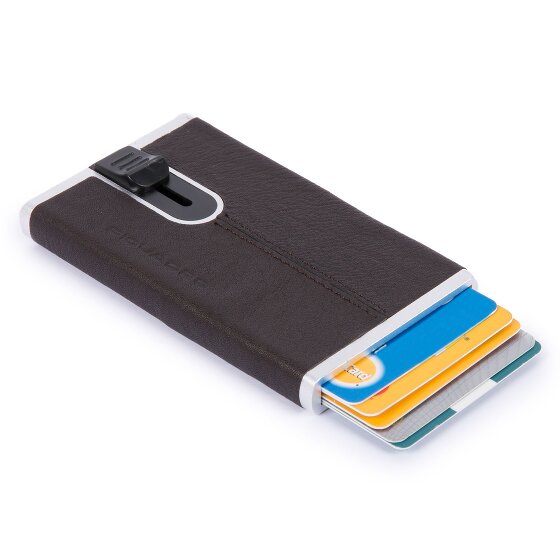 Piquadro Zwart Vierkant Creditcardetui RFID Leer 6 cm