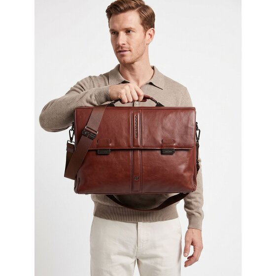 Piquadro Victor Aktentas RFID-bescherming Leder 42 cm Laptopvak