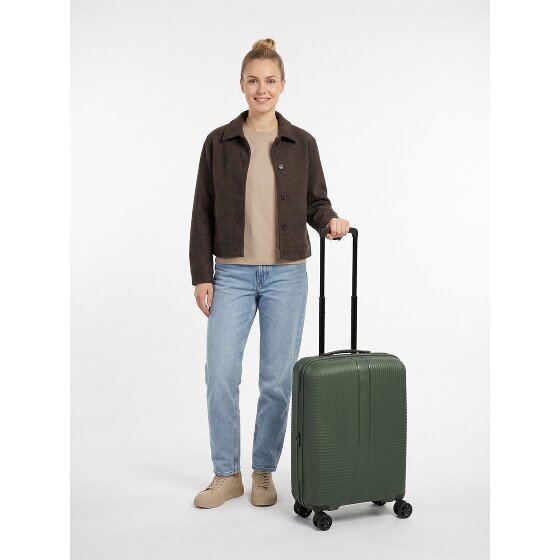 Travelite Air Stripe 4 wielen Cabinewagen S 55 cm met uitbreidingsplooi