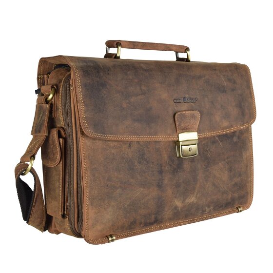 Greenburry Vintage aktetas Leer 40 cm Laptopcompartiment