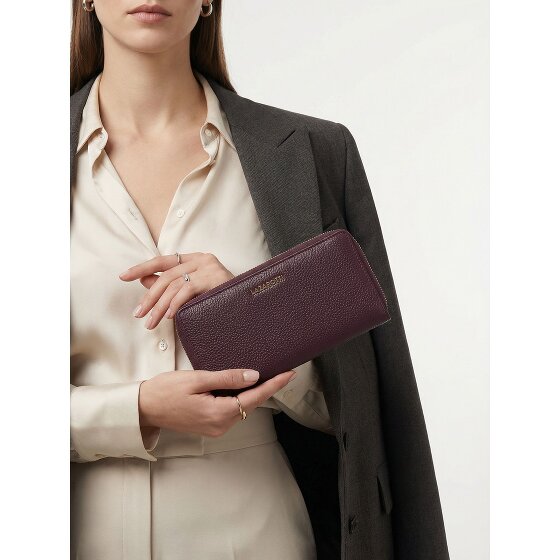 Lazarotti Bologna Leather XL portemonnee met dubbele ritssluiting rondom, RFID-bescherming, leer, 20 cm