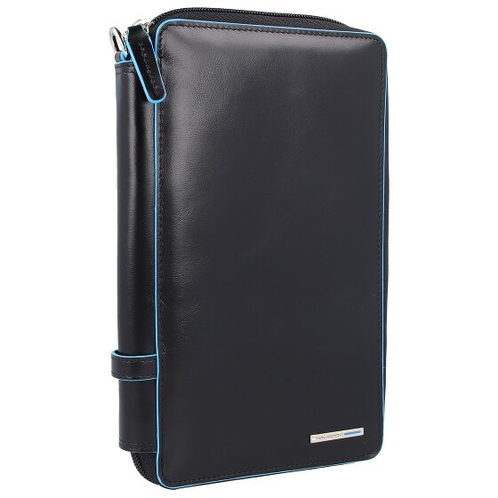 Piquadro Blauw vierkant reisetui leer 14 cm
