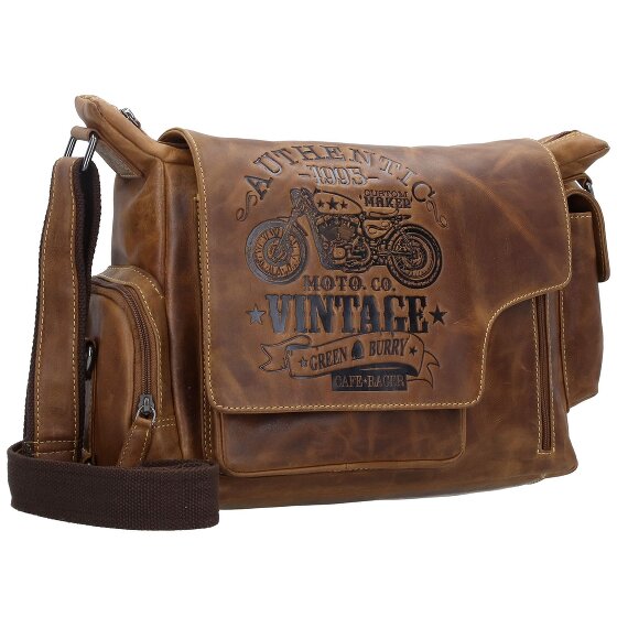 Greenburry Vintage Café Racer Messenger Leer 39 cm