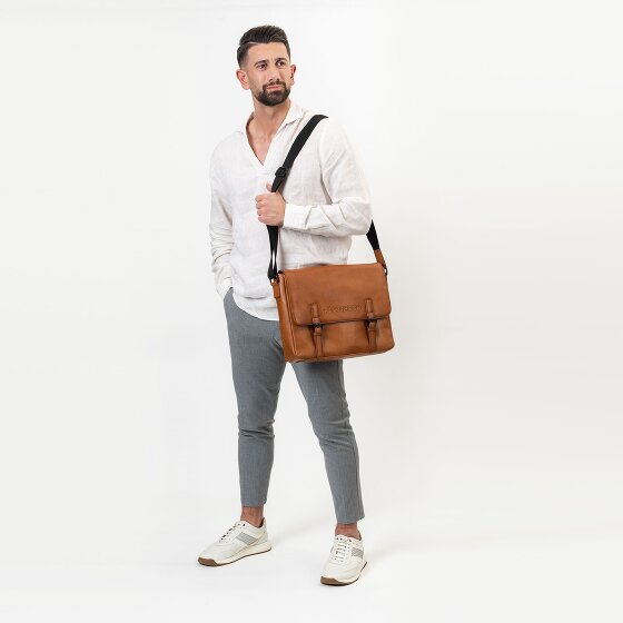 Farmhood Memphis Aktetas Messenger Leer 38 cm Laptop compartiment
