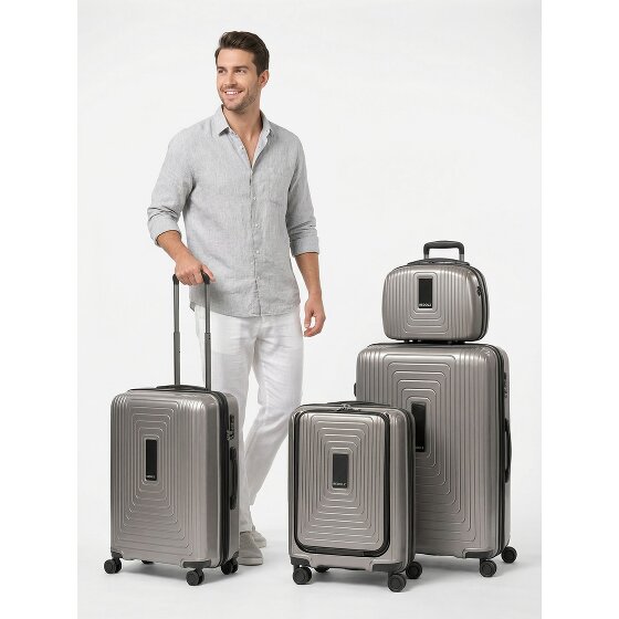 Redolz Essentials14 4-wiel kofferset Beautycase 4st met uitklapbaar laptopvak