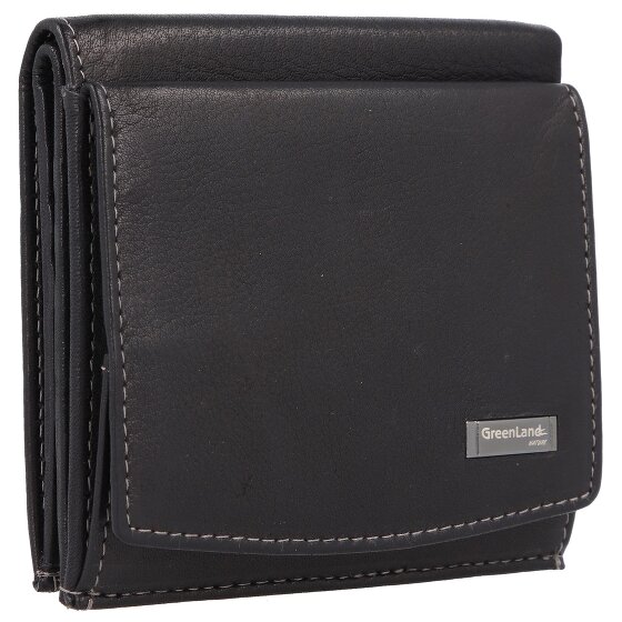 Greenland Nature Zwarte Nappa Portemonnee RFID Leer 9,5 cm