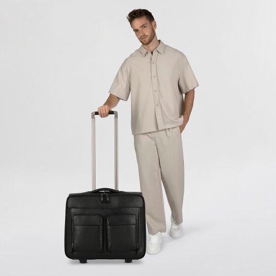Piquadro Modus Special 2 wielen Bedrijfswagen Leer 44 cm Laptop compartiment