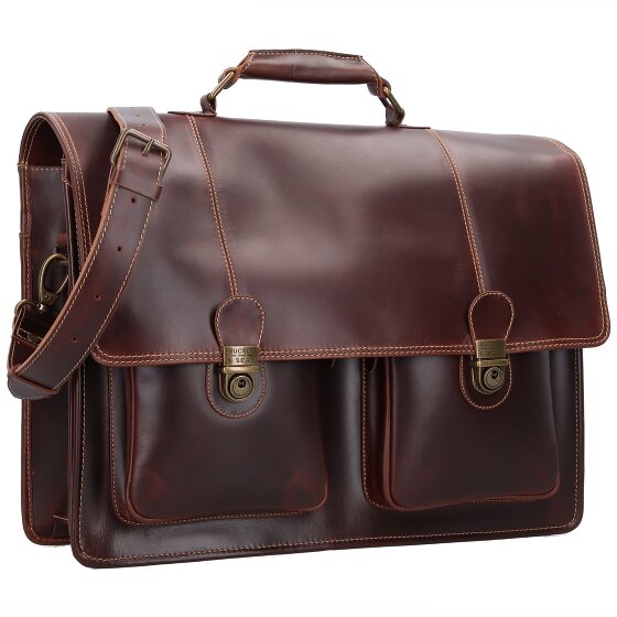 Buckle & Seam Nevada aktetas leer 42 cm laptop compartiment