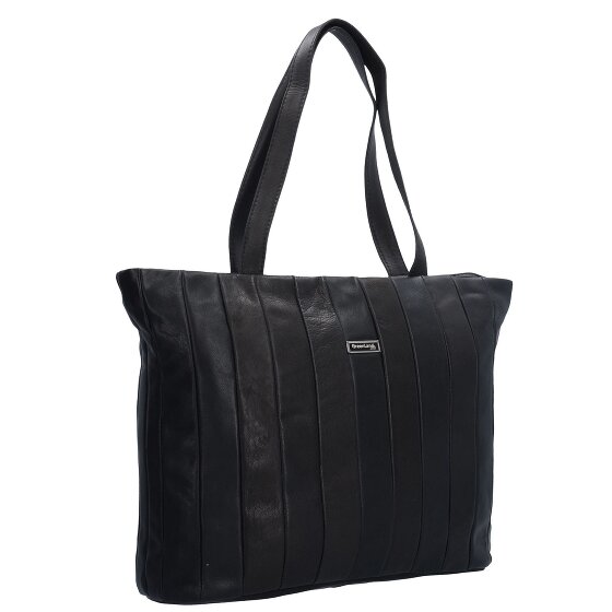 Greenland Nature Zwarte Nappa Shopper Tas Leer 37 cm