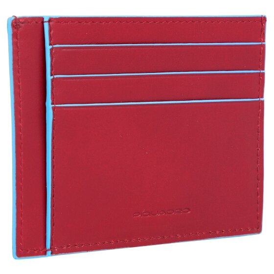 Piquadro Blauwe vierkante creditcard etui RFID Leer 11,5 cm