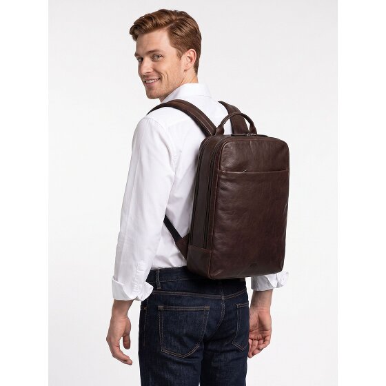 Jost Glasgow Dagrugzak RFID-bescherming Leder 44 cm Laptopvak
