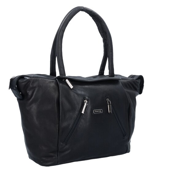 Greenland Nature Zwarte Nappa Shopper Tas Leer 33 cm