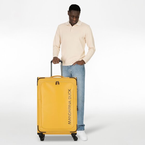 Mandarina Duck Eco Coated 4 wielen Trolley L 78 cm met uitbreidingsplooi