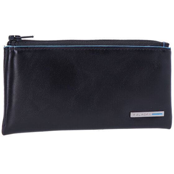 Piquadro Blauw vierkant sleuteletui leer 14 cm