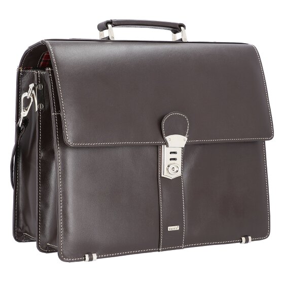 Alassio Monaco aktetas leer 38 cm laptop compartiment