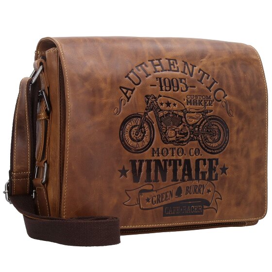 Greenburry Vintage Café Racer Messenger Leer 33 cm