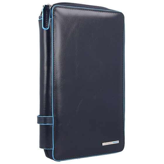 Piquadro Blauw vierkant reisetui leer 14 cm