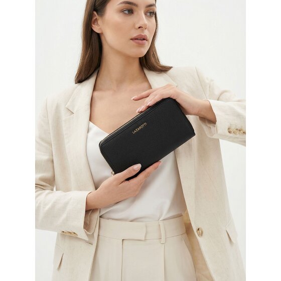Lazarotti Bologna Leather XL portemonnee met dubbele ritssluiting rondom, RFID-bescherming, leer, 20 cm