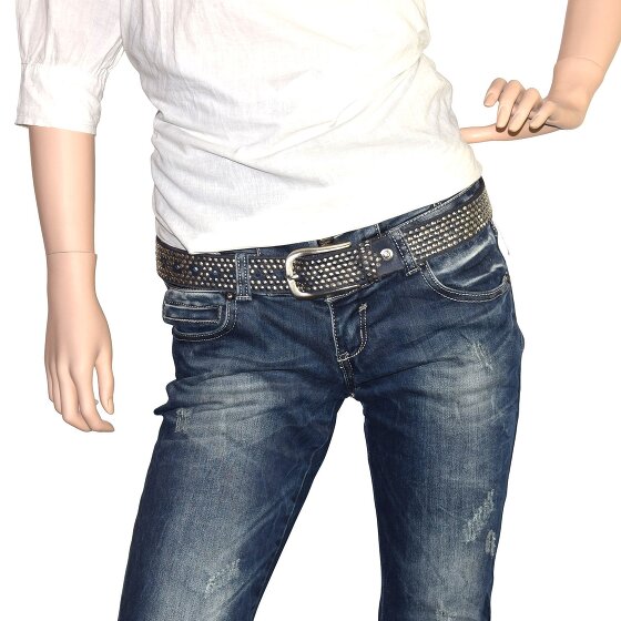 b.belt Studded riem leer