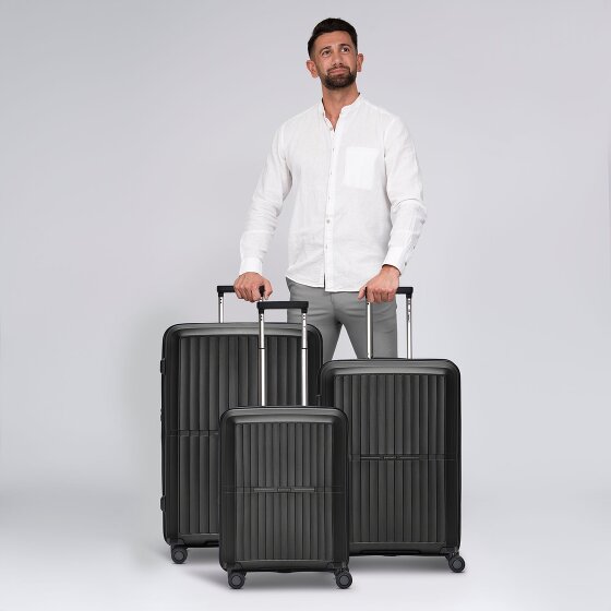 Pactastic Collectie 01 4-wiel kofferset, 3-delig, met rekbare vouw