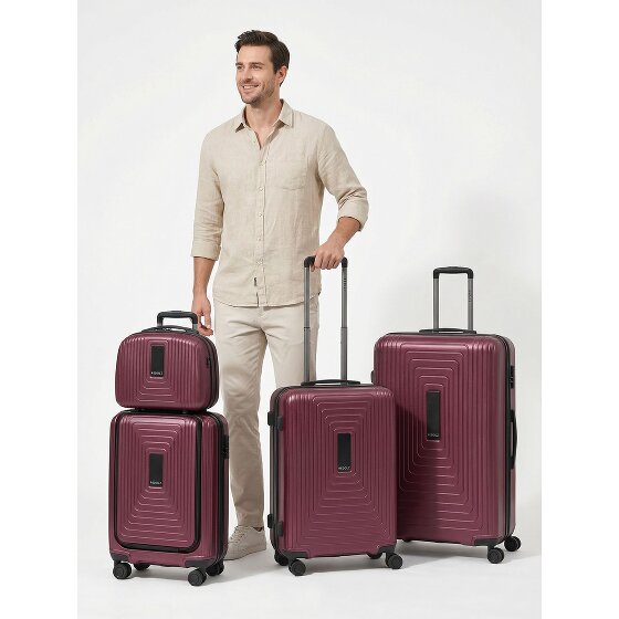 Redolz Essentials14 4-wiel kofferset Beautycase 4st met uitklapbaar laptopvak