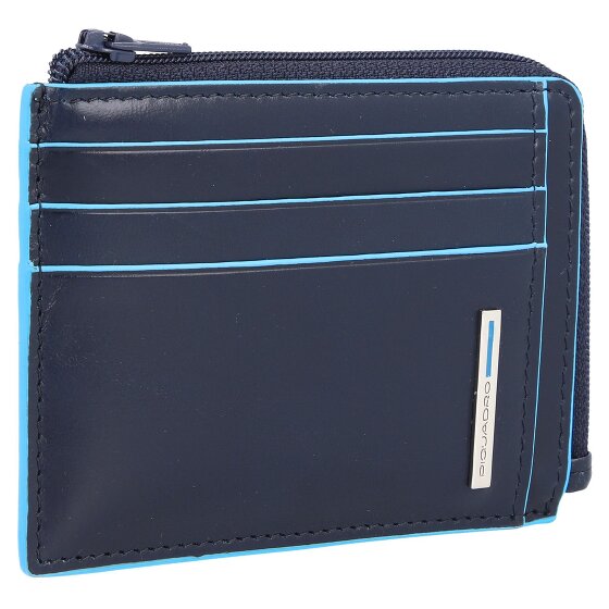 Piquadro Blauw vierkant creditcard etui RFID leer 11 cm