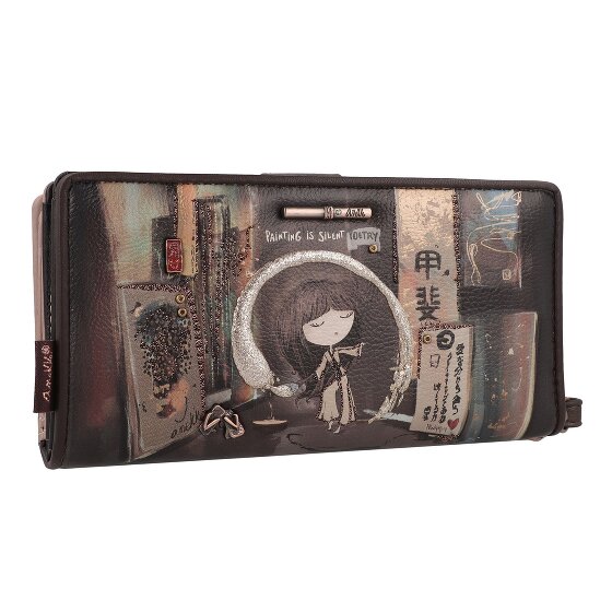 Anekke Shoen Brown Portemonnee RFID-bescherming 19 cm