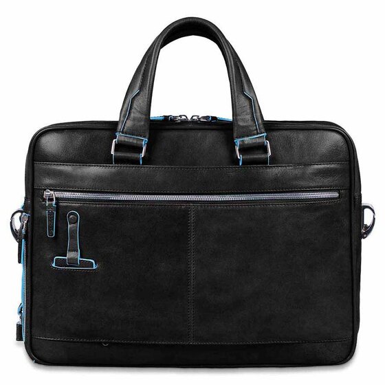 Piquadro Blauwe Square Briefcase III Leder 39 cm Laptopcompartiment