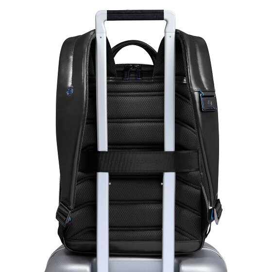 Piquadro Blue Square Dagrugzak RFID-bescherming Leer 37 cm Laptop compartiment