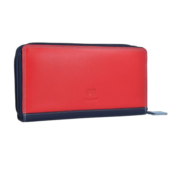 Mywalit Grote dubbele ritssluiting portemonnee leer 18 cm
