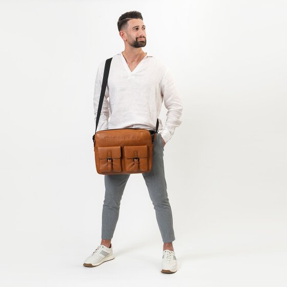 Farmhood Memphis Aktetas Messenger Leer 38 cm Laptop compartiment