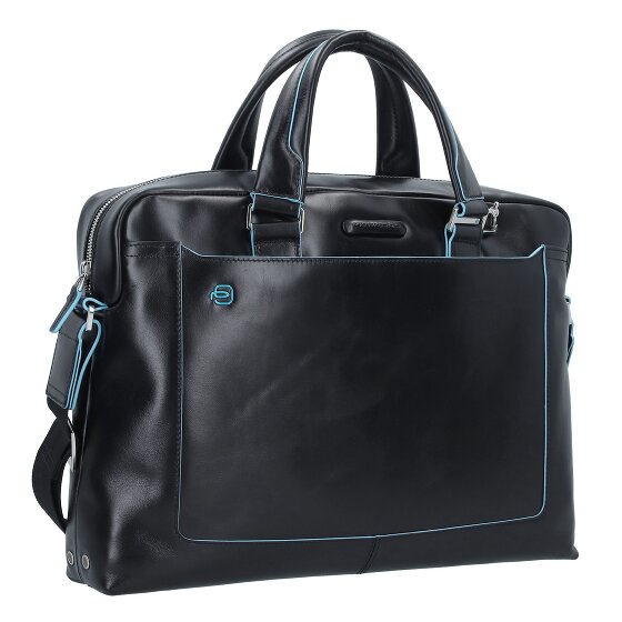 Piquadro Blauwe Square Briefcase III Leder 40 cm Laptopcompartiment