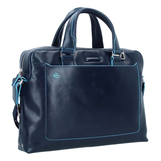 Piquadro Blauwe Square Briefcase III Leder 40 cm Laptopcompartiment